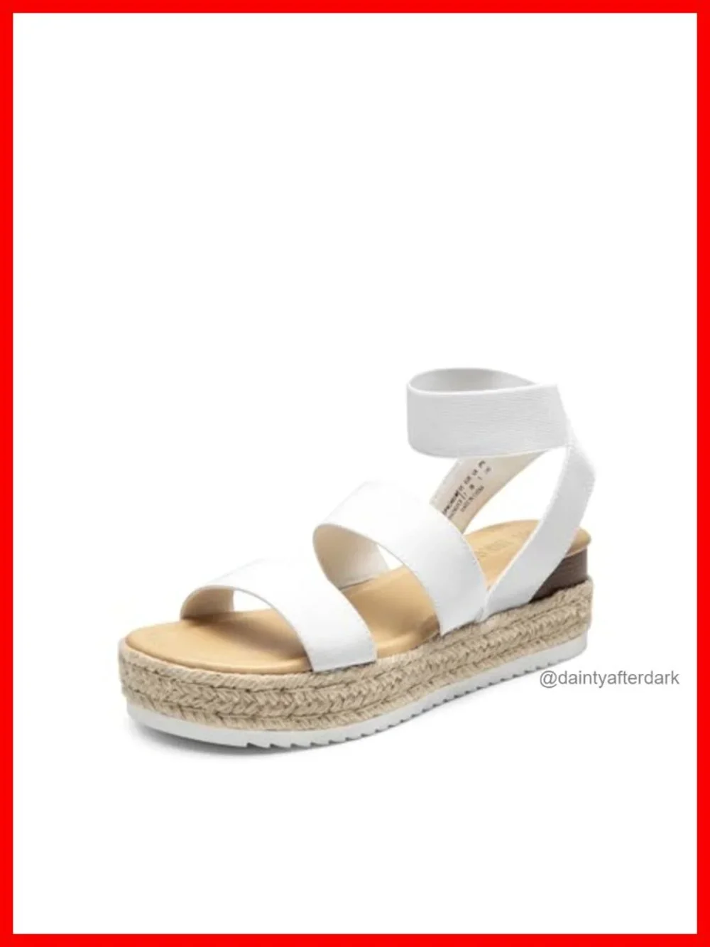 Platform Wedge Sandals - Espadrille Strappy Ankle Strap Faux Leather